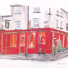 The Grapes pub Roscoe street Liverpool watercolour print A5