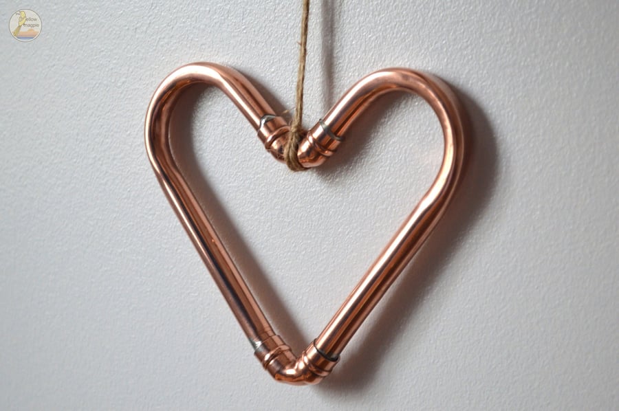 Handmade Copper Heart Decoration – Soldered Copper Wall or Shelf Display