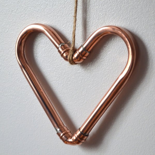 Handmade Copper Heart Decoration – Soldered Copper Wall or Shelf Display