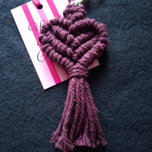 Macrame Heart shaped Keyring