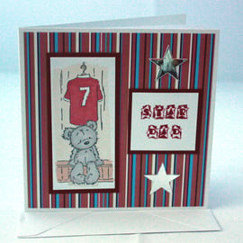 Star Dad - football teddy Father's Day card 