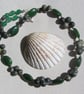 Green Nephrite Jade & Kambamba Jasper Gemstone Chunky Statement Necklace