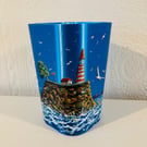 A hand painted and sealed Nautical vase by Andrew Jenkins 