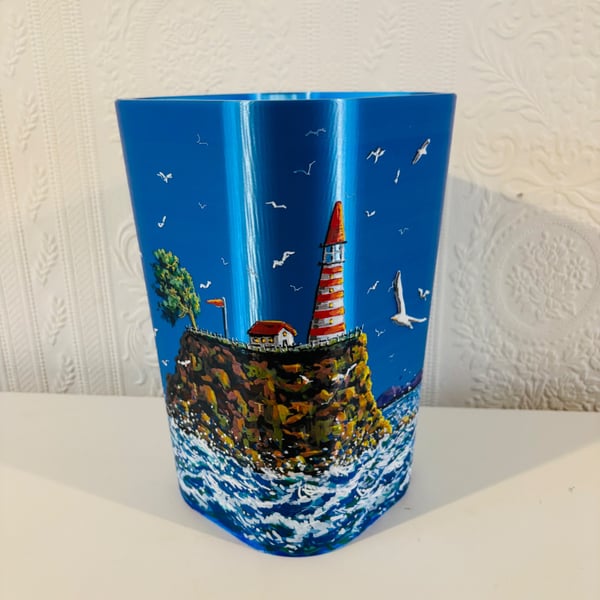 A hand painted and sealed Nautical vase by Andrew Jenkins 