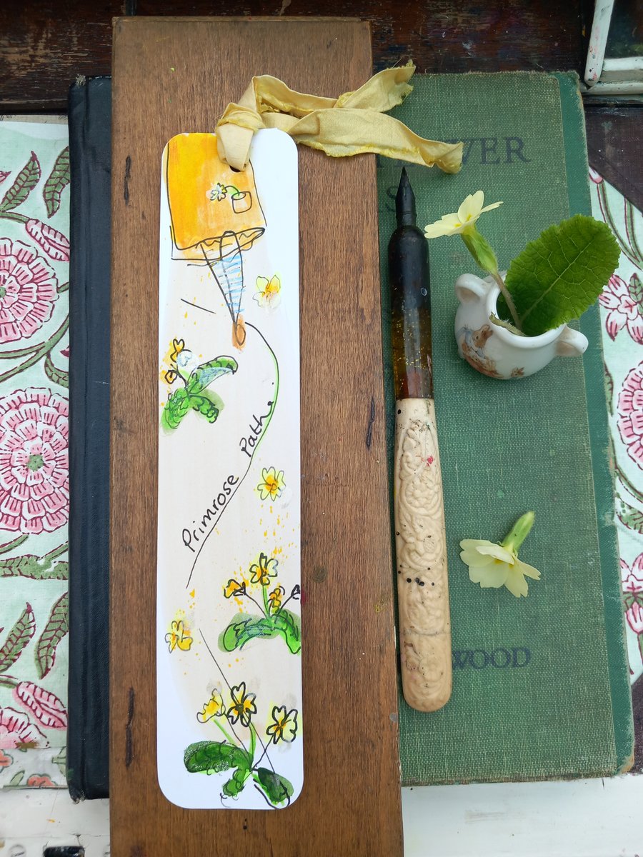 Primroses. A gift for a book or nature lover. Handmade Bookmark 
