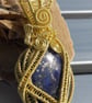 Lapis Lazuli Wrapped in Gold-Plated Wire Pendant - Image 2