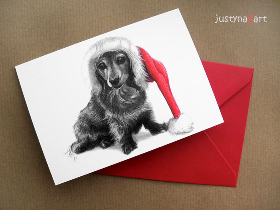 Pet - Christmas Cards - Daxon - dog art