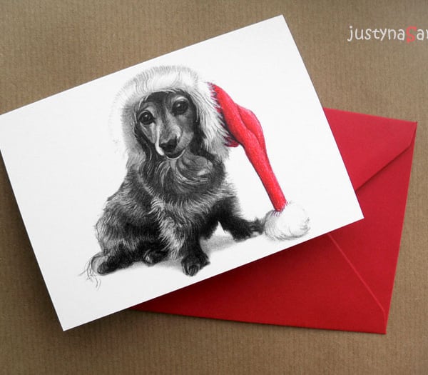 Pet - Christmas Cards - Daxon - dog art