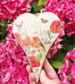Chunky Handmade Wooden Heart Robin Poppies Butterflies 