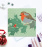 Robin and Holly Christmas Gift Wrap - Vintage Style, Retro Polka Dot - Image 5