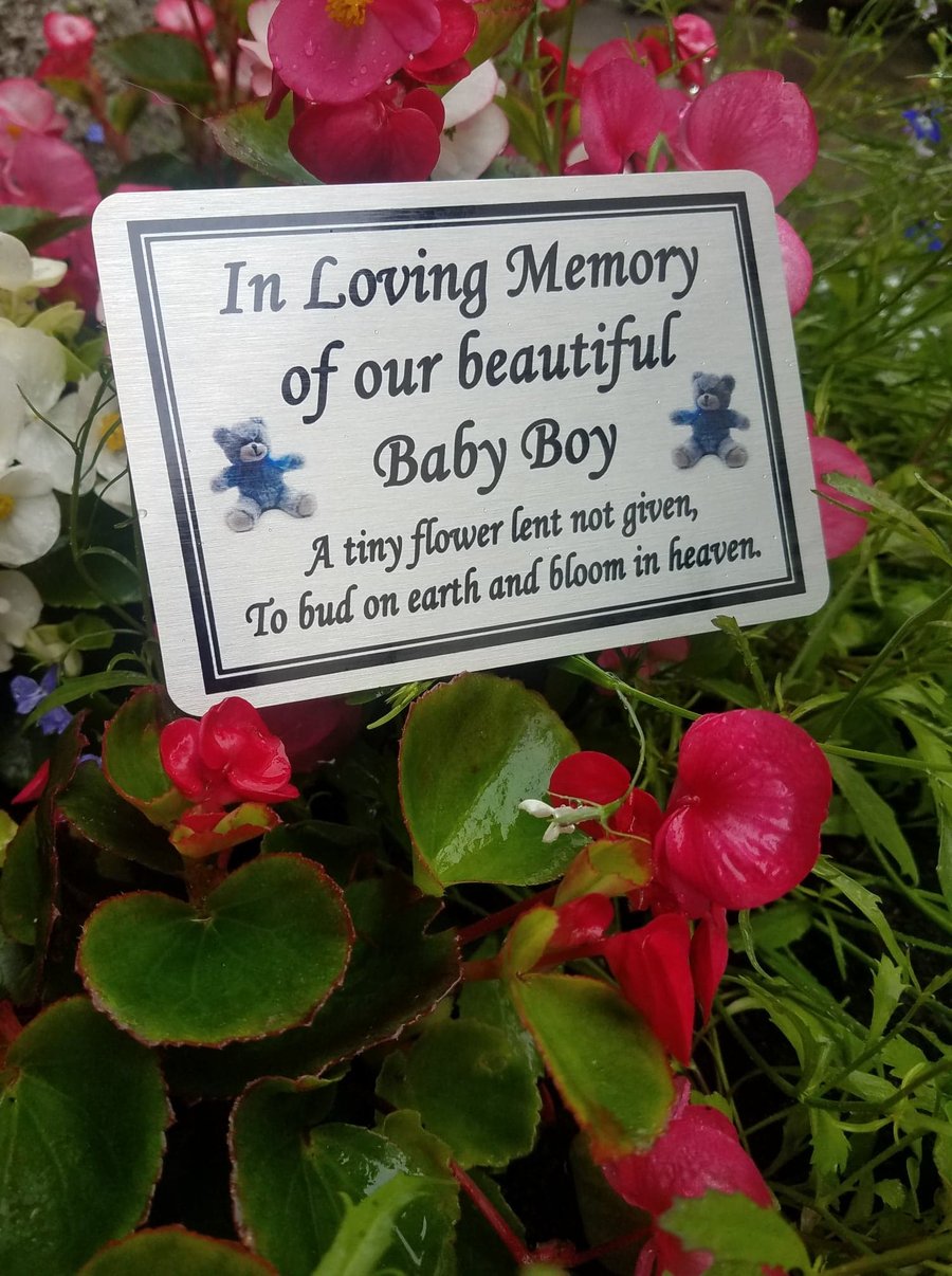 Personalised Baby Child Memorial Plaque Baby Grave Ornament Grave Plaque