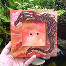 Pyrography Sunset Cloud Dragon Wood Frame