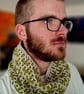 Crocheted cactus cowl - green and grey (reversible)