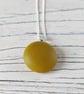 Frosted chartreuse glass pendant with chain - Image 2