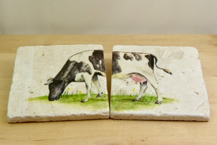 Marble 'Cow' Coasters