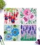 Summer Floral Card Collection - pack of four Flower cards - Image 1