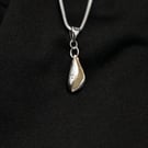 Glassdrop Handmade Drop Shape Silver Pendant with Green Cornish Sea Glass