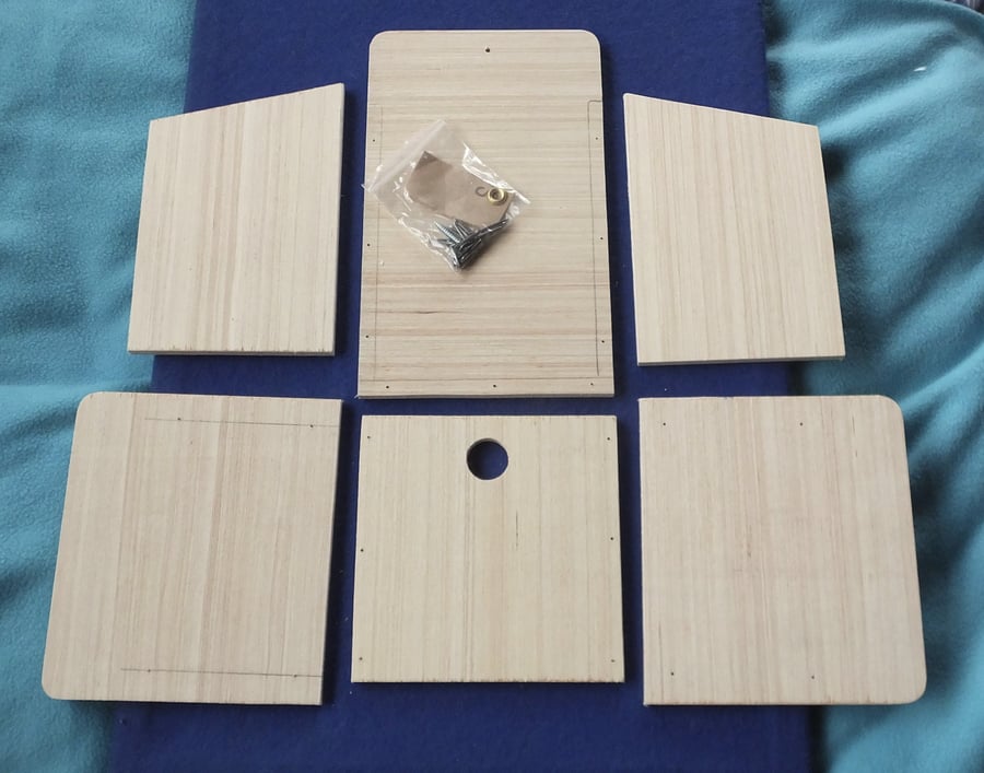 Wild garden bird nesting box in kit form to build yourself, self assembly kit.