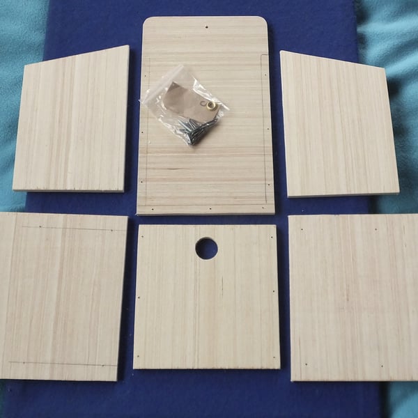 Wild garden bird nesting box in kit form to build yourself, self assembly kit.