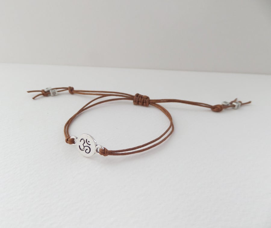 Yoga Bracelet, Om Symbol, Gift for Yoga Lover
