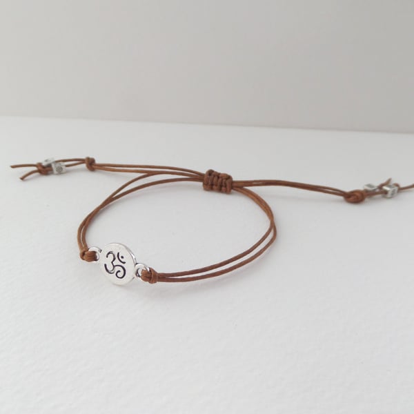 Yoga Bracelet, Om Symbol, Gift for Yoga Lover