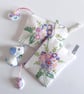 Make up bag or purse recycled in a vintage pastel floral embroidered tray cloth