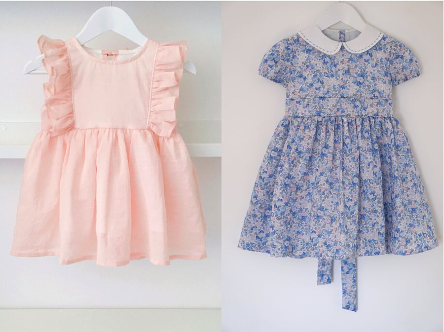 Paper Sewing Pattern Ruffle and Charlotte dress for Baby Girl 6 months - 7years