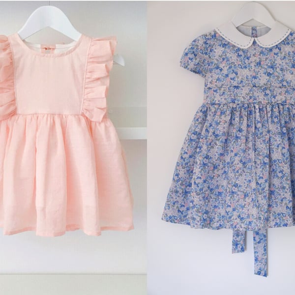 Paper Sewing Pattern Ruffle and Charlotte dress for Baby Girl 6 months - 7years