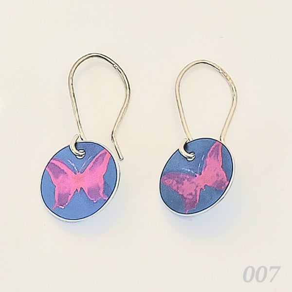 007 - Handmade Aluminium and Silver Reversible Earrings