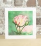 Floral Blank Card Rose