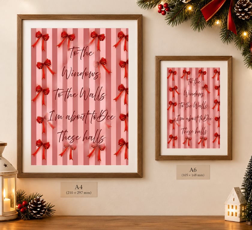 "To the windows to the walls im about to dec these halls" Illustrative  Print
