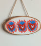 Three lions oval wall art