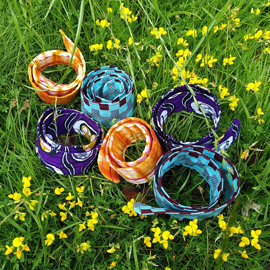 African Fabric Hair Tie Ribbons