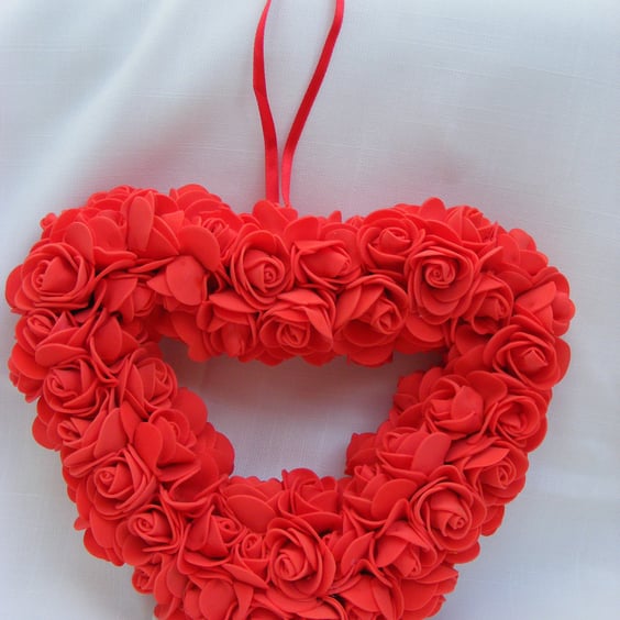 Handmade Red Roses Wreath