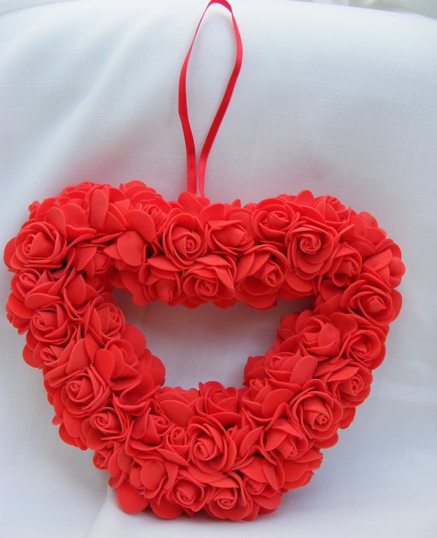 Handmade Red Roses Wreath