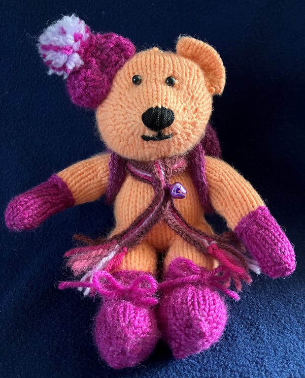 Peach Bear with Backpack and Clip - Special Gift