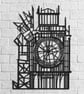 Big Ben Metal Wall Art, Surreal London Clock Tower Silhouette Decor 80cm