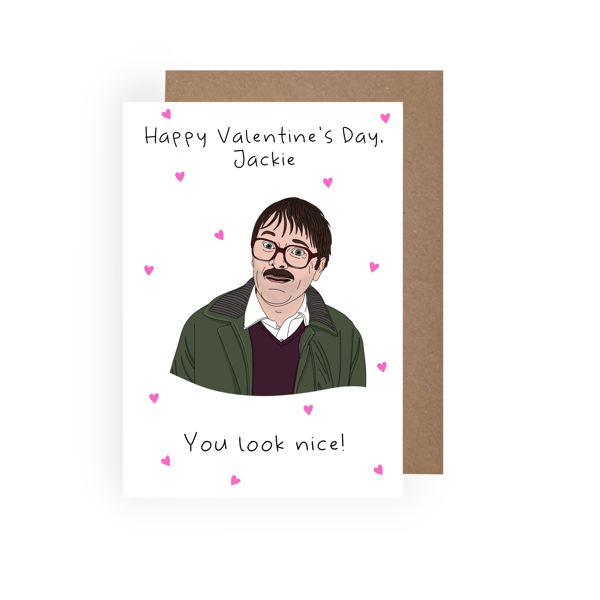 Friday Night Dinner Themed Valentines Day Card, Jim and Wilson Valentine Card