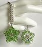 Handbag Charm, Green Peridot Crystal Star, with a Chainmaille Chain and Keyring - Image 9