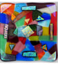 Patchwork Abstract Fused Glass Picture Box Framed - Image 7