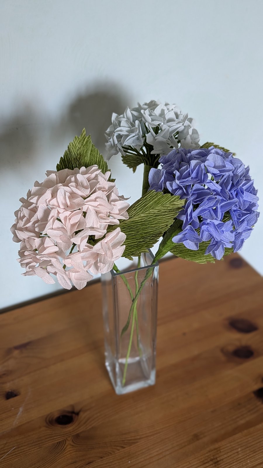 Crepe paper Hydrangea - single stem