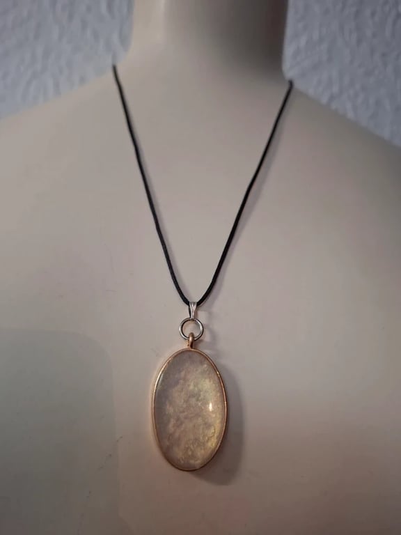Oval Moon Style Hand Made Resin Crafted Pendant 