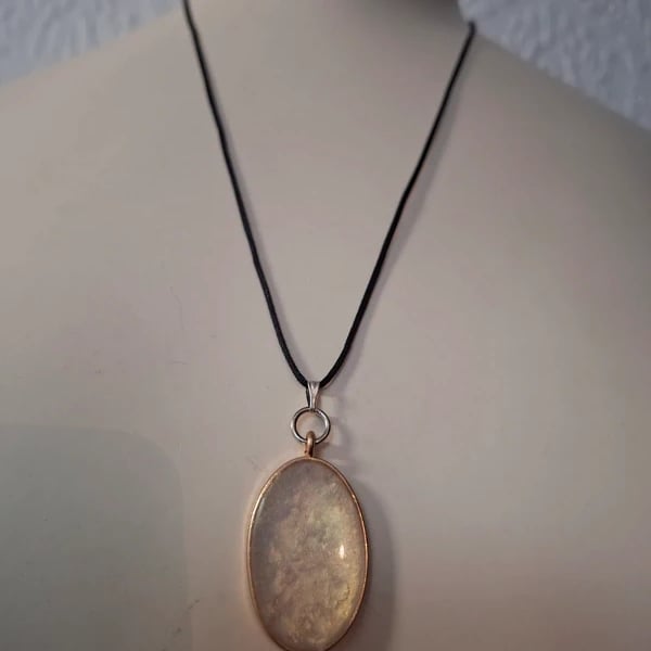Oval Moon Style Hand Made Resin Crafted Pendant 