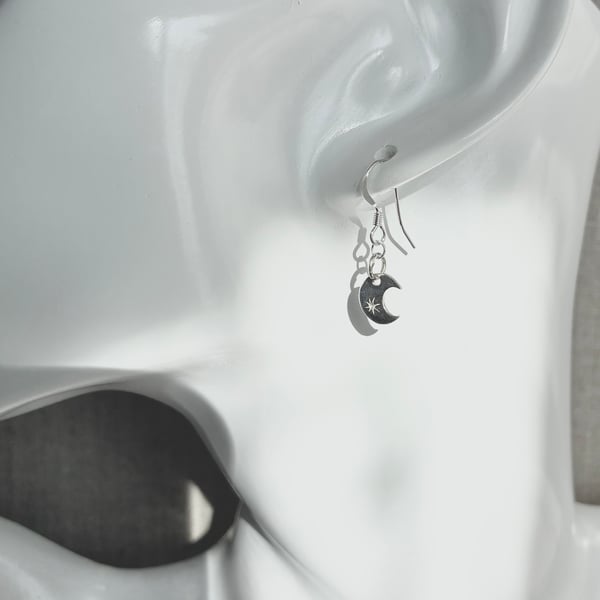 Elegant Crescent Moon Sterling Silver Earrings
