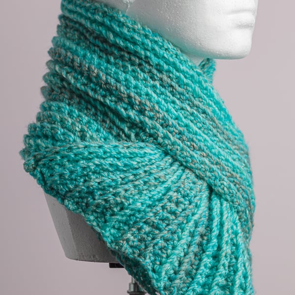 Crochet neckwarmer snood cowl vegan handmade accessory unisex