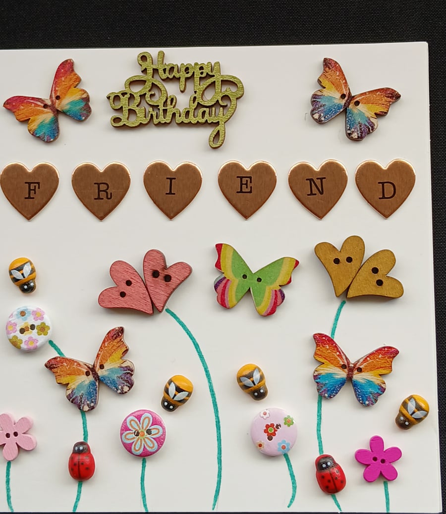 Handmade, friend birthday card 