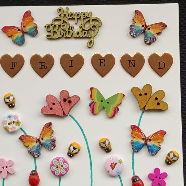 Handmade, friend birthday card 