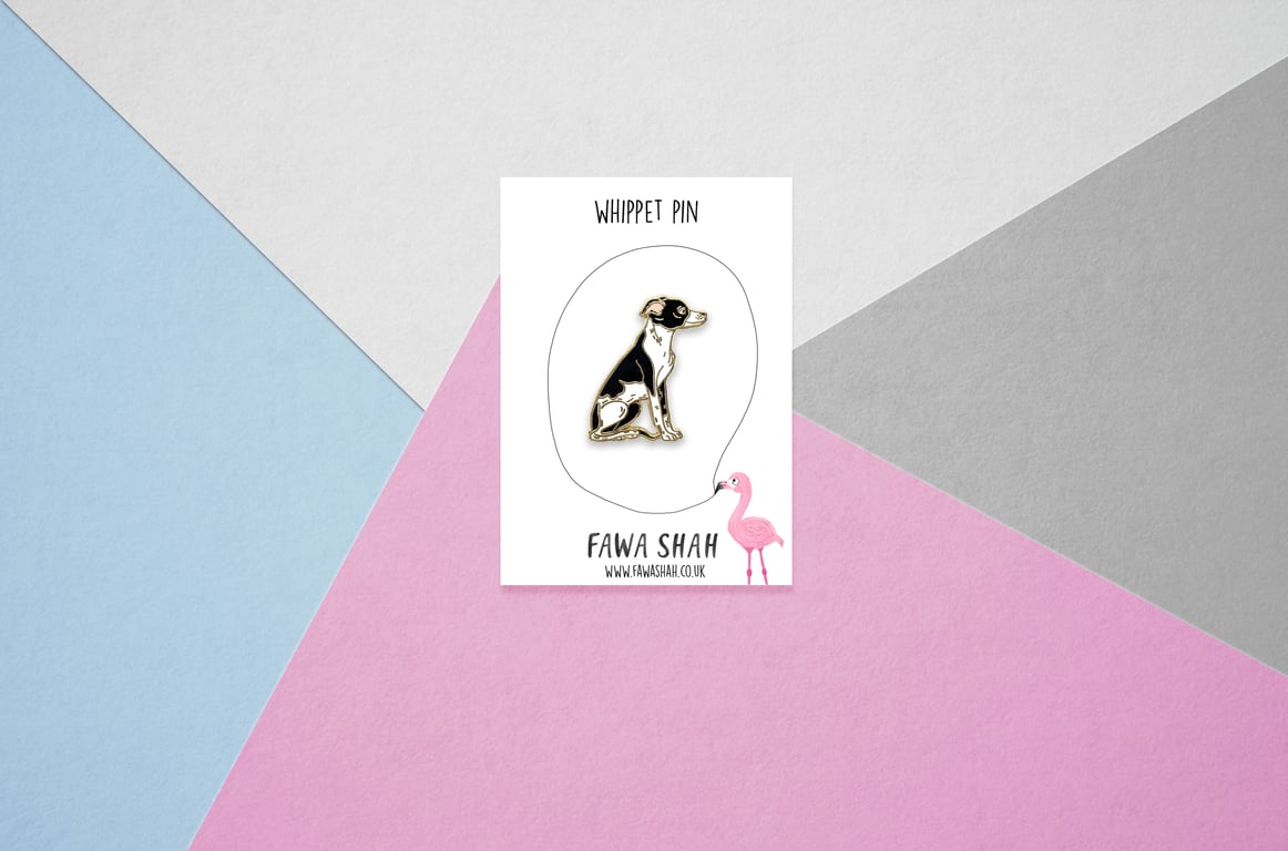Whippet Dog pin - Hard Enamel Pin - Jewellery