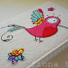 embroidered hummingbird notebook