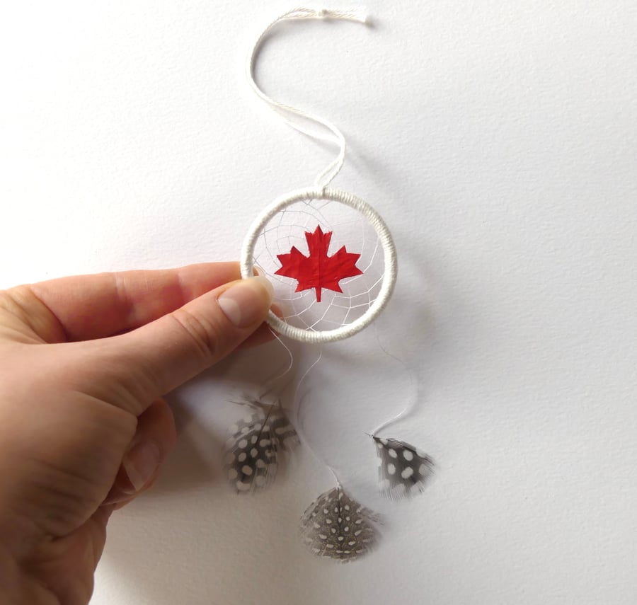 Mini Canadian Dreamcatcher, Hanging Canada Day Christmas Tree Decorations